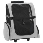 Chariot pour animaux de compagnie vidaxl 3 en 1 gris 48 x 32 x 57 cm tissu oxford