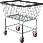 Chariot � linge en fil m�tallique - duoku - panier � linge de 2, 5 boisseaux - chariot � panier en fil ...