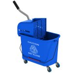 Chariot de nettoyage lavage seau de m�nage 20 l avec essoreur et s�parateur eau sale propre bleu
