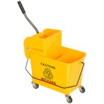 Chariot de nettoyage lavage seau de m�nage 20 l avec essoreur et s�parateur eau sale propre jaune 60l ...