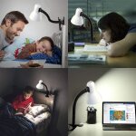 Charleston clip: lampe de bureau avec culot e27 et clip, blanc