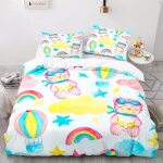 Chat arc - en - ciel house de couette x cm polyester - coton linge de lit anti - allergique housse de ...