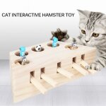Chat chasse jouet chasse souris solide en bois interactif labyrinthe animal frapp� hamster avec 3 / 5 ...