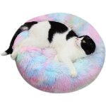 Chat chiens lit paniers rond de luxe coussin animaux donut de compagnie lavable et chaud super doux et ...