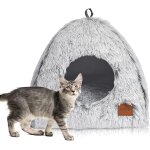 Chat lit coussin pour chat avec oreiller doux lit de chat panier lit pour chat lavable en tissu peluche ...