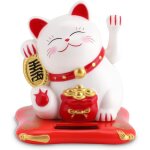 Chat porte - bonheur, mini statue de chat japonais maneki neko avec bras ondulant � �nergie solaire pour ...