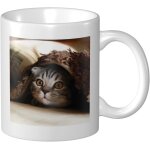 Chat sous couverture grande tasse a cafe en ceramique, grande tasse a the pour le bureau et la maison, ...