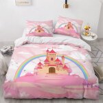 Chateau de conte de f��es housse de couette x imprim�� d mignon rose parure de lit personnes ado fille ...