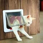 Chatière avec une serrure a 4 modes pour chat et chien, chatières a battants en plastique abs pour chats, ... Chatière avec une serrure a 4 modes pour chat et chien, chatières a battants en plastique abs pour chats, ...