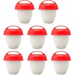 Chaudire a ¿ufs en silicone 8 pices, tasses a vapeur antiadhsives rutilisables, coquetiers durs ...