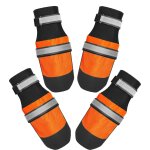 Chaussures antidrapantes et impermables pour chien, lot de 4 pices, chaussons rflchissants et rglables ...