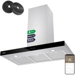 Checarzhn - - no1 - hotte apisrante 90cm 650 m / h - class a + + + - 4 vitesses - fonction boost - hotte ...