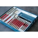 Checarzhn - - no1 - mnagre 24 pices - set de couverts de table acier inox et abs pour 6 personnes ...