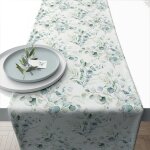 Chemin de table en coton eucalyptus 40 x 150 cm