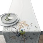 Chemin de table en coton oiseaux Chemin de table en coton oiseaux