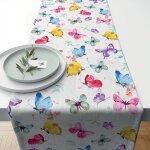 Chemin de table en coton papillons