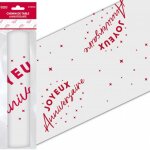 Chemin de table intisse anniversaire 5m rouge