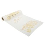 Chemin de table mousseline bapteme pur 28cmx5m or