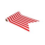 Chemin de table pirate lavable rayures rouge et blanches 28 cm x 5 m