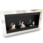 Chemine murale - bio thanol - contemporaine - miroir miroir