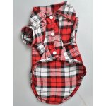 Chemises a carreaux de style britannique pour chien, v�tements en coton pour petit chien, chiot, chat, ...