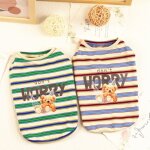 Chemise d'été rayée pour chien, en coton, ours, gilet pour animal de compagnie, teddy chihuahua bichon ... Chemise d'été rayée pour chien, en coton, ours, gilet pour animal de compagnie, teddy chihuahua bichon ...