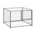 Chenil argent 100x100x70 cm acier