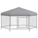 Chenil pour chien enti�rement couvert - enclos chien - dim. 210l x 185l x 120h cm - porte verrouillable ...