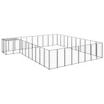 Chenil ext�rieur cage enclos parc animaux chien 25, 41 m acier noir helloshop26 02 0000515