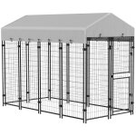 Chenil ext�rieur chien - cage chien - enclos chien - toile toit imperm�able anti - uv, 2 portes verrouillables ...