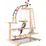Chenquansarl - aire de jeux en bois pour perroquets, perchoirs pour conures, perruches, calopsittes, ...