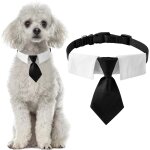 Chenquansarl - cravate pour chien, 1 lot de collier de smoking pour chien avec cravate noire en coton ...