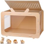 Chenquansarl - grande cage hamster cage pour cochon d'inde en bois avec fentre visible et dessus ouvrable ...
