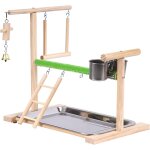 Chenquansarl - perroquets aire de jeux en bois avec echelle balanoire mangeoire tasses jouet a mcher ...
