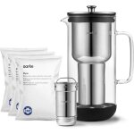 Chenquansarl - purifier, carafe d'eau filtrante en verre et en acier inoxydable, 2. 4l + lot de 3 sachets ... Chenquansarl - purifier, carafe d'eau filtrante en verre et en acier inoxydable, 2. 4l + lot de 3 sachets ...