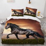 Cheval animal parures de lit house de couette x cm polyester coton housse couette x avec taies d'oreiller ...