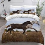 Cheval housse de couette x imprim�� d animaux sauvages parure de lit personnes ado fille enfants microfibre ...