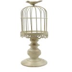 Chic bougeoir en cage � oiseaux, vintage blanc �l�gant pour les mariages 38 cm