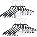 Chicslick - cintres pour costumes revtement antidrapant mtal 42 cm lot de 10, noir[x241]