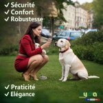 Chicslick - , laisse chien enrouleur avec lumi�re et distributeur sacs a crottes - laisse r�tractable ...