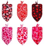 Chien bandanas valentines jour pet echarpe triangulaire echarpe lettre impression polyester a carreaux ...