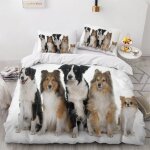 Chien de berger shetland housse de couette x imprim�� d chien animal parure de lit personnes ado fille ...