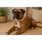 Chien collier lara beige m 38 - 48cm 25mm