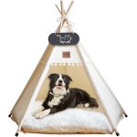 Chien tente tipi pour animaux de compagnie teepee tente pour chiens et chats avec coussin lavable animaux ...