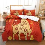 Chinese zodiac cattle parure de lit housse de couette en microfibre douce avec sens d'impression d pour ...