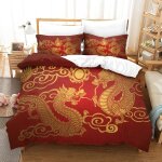 Chinese zodiac dragon parure de lit housse de couette en microfibre douce avec sens d'impression d pour ...