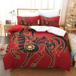 Chinese zodiac horse parure de lit housse de couette en microfibre douce avec sens d'impression d pour ...