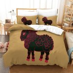 Chinese zodiac sheep parure de lit housse de couette en microfibre douce avec sens d'impression d pour ...