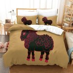 Chinese zodiac sheep parure de lit housse de couette en microfibre douce avec sens d'impression d pour ...