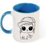 Chiot mignon drole grandes lunettes portant un chapeau, 330 ml blanc noir grande tasse a cafe er et micro ...